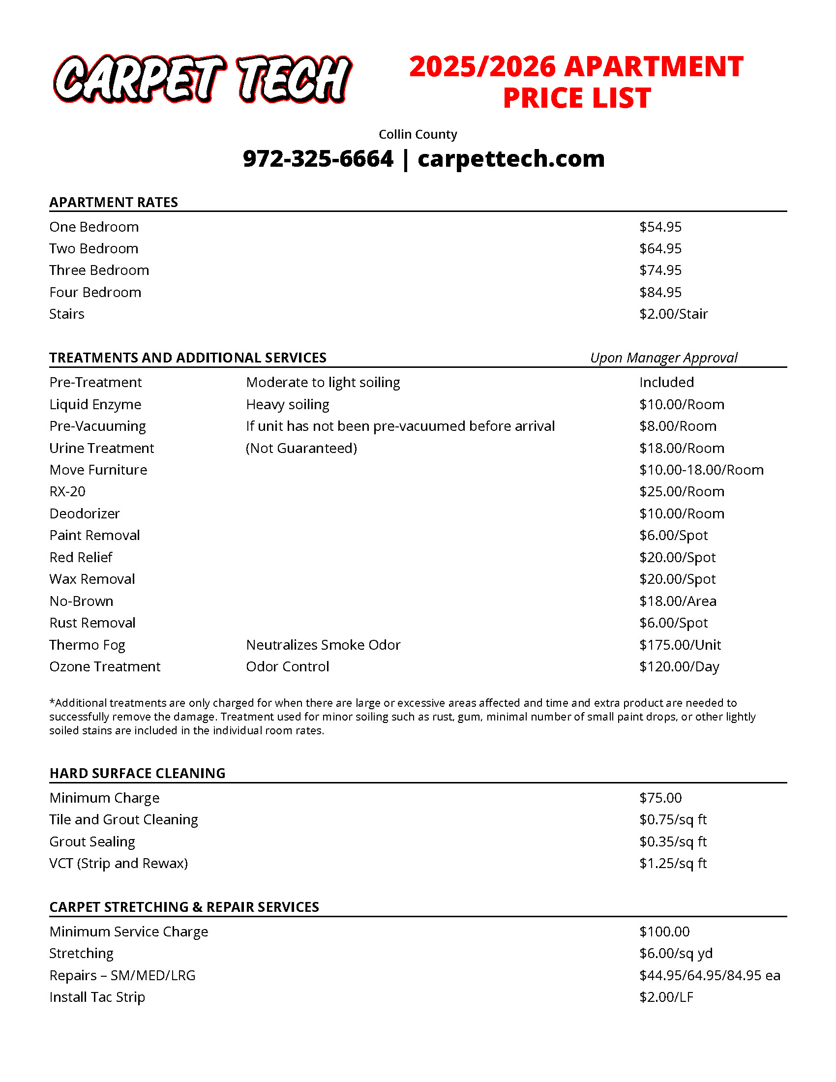 Apartment Price List
